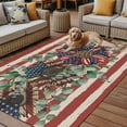 thumbnail image 2 of Fsddascl 4th of July Outdoor Rug for Patio/Deck/Porch, Non-Slip Large Area Rug 4 x 6 Ft, Red Striped Independence Day Star Botanical Rustic Indoor Outdoor Rugs Washable Area Rugs, Camping Rug Carpet, 2 of 5