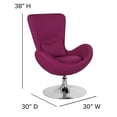 thumbnail image 6 of Flash Furniture Egg Series Magenta Fabric Side Reception Chair, 6 of 12