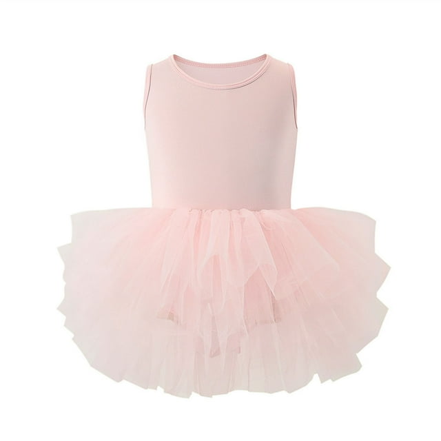 Mesh Dance Dress for Girls, Sleeveless Suspender Jumpsuit with Solid Color Design, Lightweight Breathable Polyester, Perfect for Birthday Party or Pageant, Size 120 cm