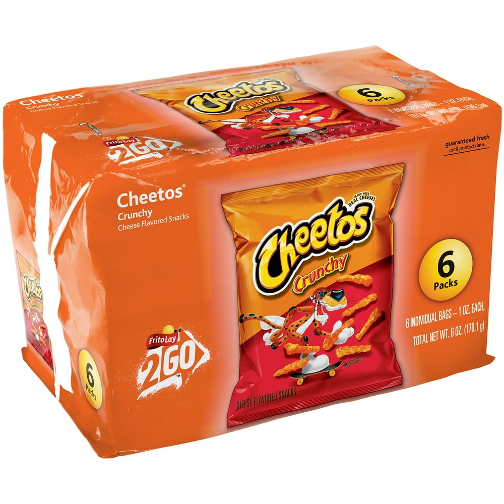 (4 Pack) Cheetos Crunchy Cheese Flavored Snacks, 1 oz Bags, 6 Count