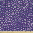 thumbnail image 2 of Ambesonne Romantic Fabric by the Yard Upholstery, Love Themed Hearts Design, 2 Yards, Violet and Purple, 2 of 5
