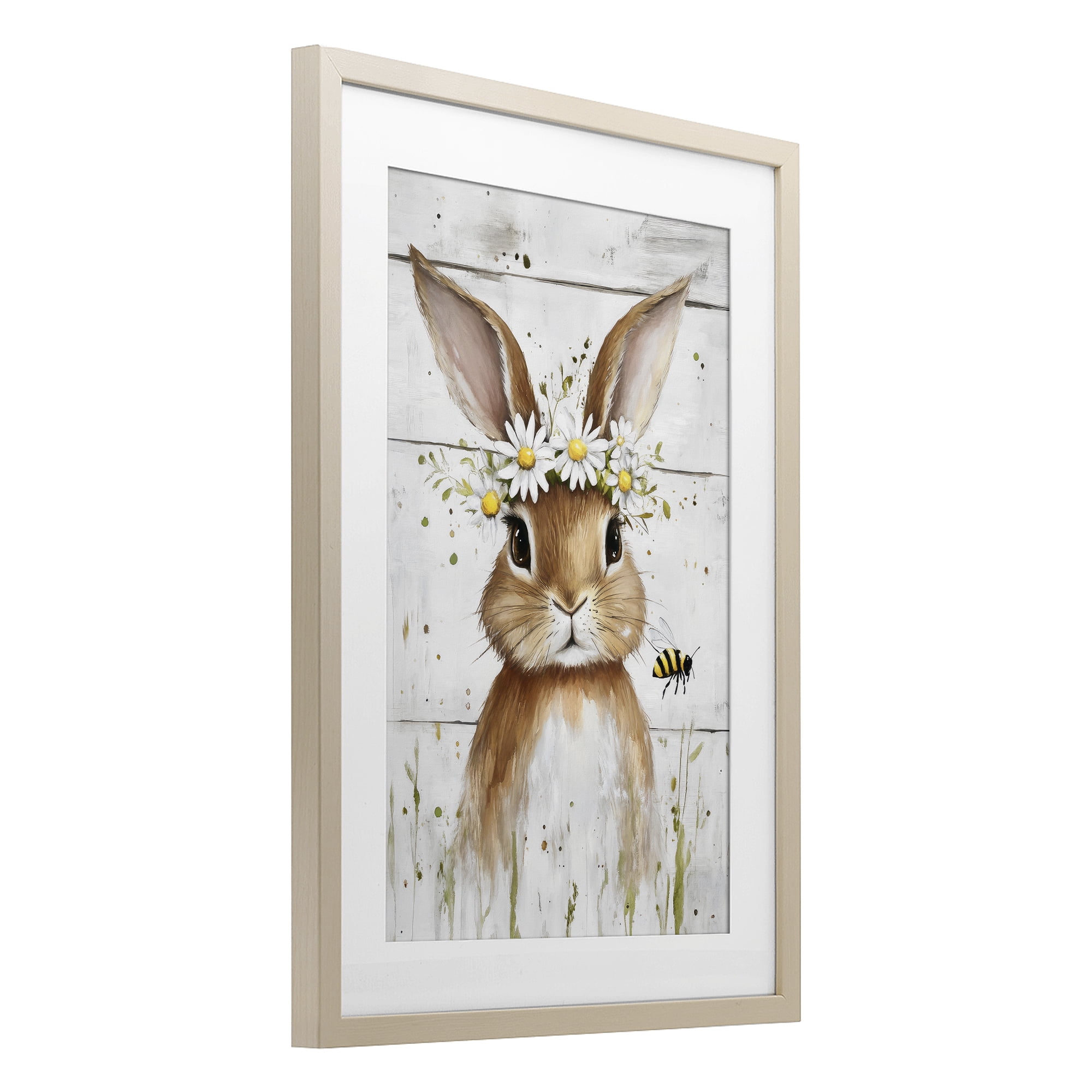 Stupell Industries The Bunny & The Bee Birch Framed Print Under Glass, design by Tina LeCour