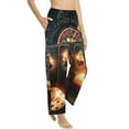 thumbnail image 2 of Disketp Creative Casino Print Women'S Comfy Pajama Pants Casual Drawstring Palazzo Lounge Wide Leg Pants, 2 of 9