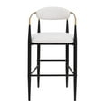 thumbnail image 2 of Boucle Dining Chairs, Modern 30"Seat High Barstool with Black Metal Legs, Armrest Upholstered Dining Chairs, Accent Desk Chair for Dining Room, Kitchen, Vanity, Living Room(Beige,Set of 6), 2 of 9