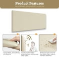 thumbnail image 5 of Johnear Peel and Stick Headboard for Full Size Bed in Beige, Pack of 6 Panels for Bed Backboard, Waterproof Faux Leather 3D Padded Wall Panels, Upholstered Wall Panel 23.6*11.8*1.9’’, 5 of 8