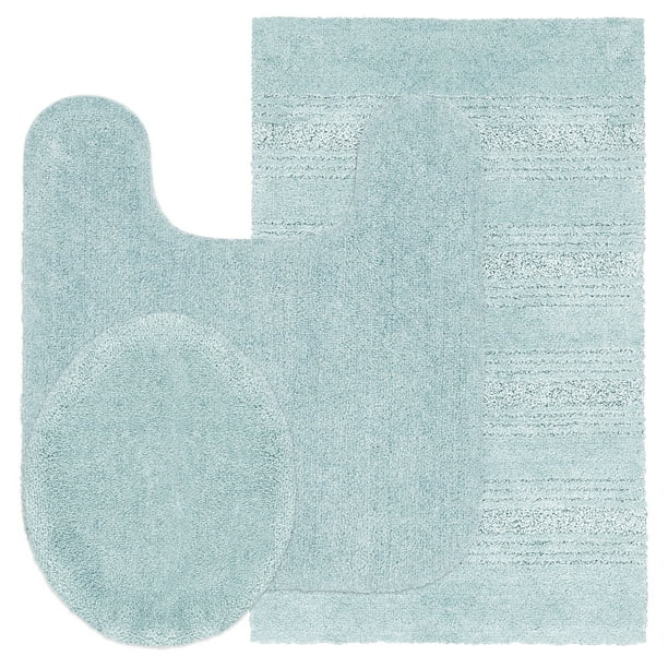 Better Homes & Gardens American Made 3Piece Bath Rug Set, Light Blue