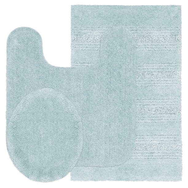 Better Homes Gardens 3 Piece Bath Rug Set Light Blue Com Gardens 3 Piece Bath Rug Set, Better Homes And Gardens Bath Mat Sets