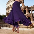 thumbnail image 2 of Spanish Traditional Skirts for Women Solid Layered Flowy Maxi Festival Dance Skirt Purple L, 2 of 5