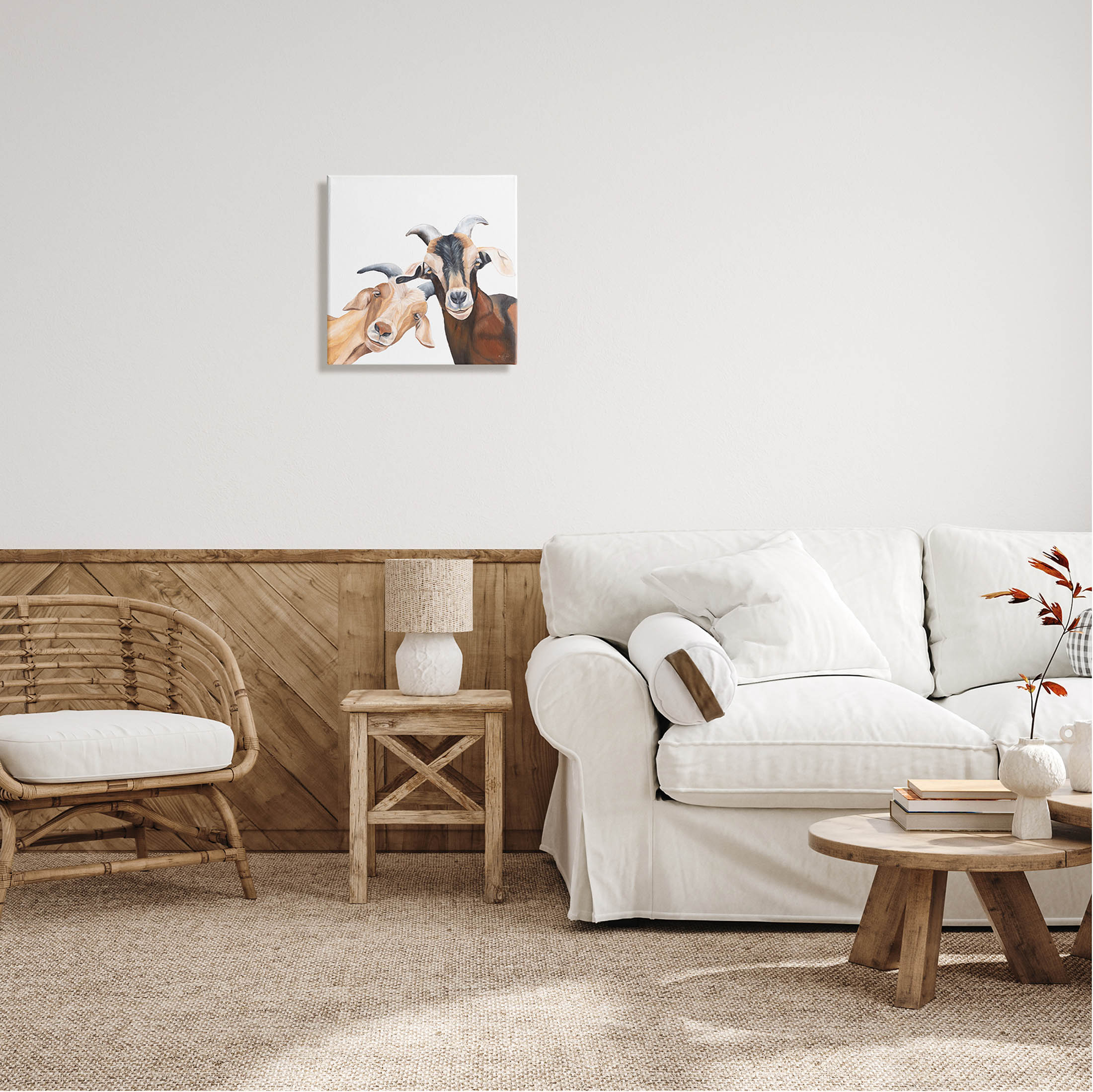 Happy Goat Smiling Animals Animals & Insects Graphic Art Gallery Wrapped Canvas Print Wall Art