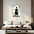 thumbnail image 4 of ZHONGYUTONG Japanese Samurai Wall Art Black and White Armored Samurai Canvas Picture Japan Warrior Poster Bushido Print Wall Decor Framed (20" x 30"), 4 of 6