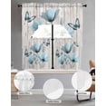 thumbnail image 3 of Blue Tulip Kitchen Curtains Swag Valance and Tier Curtains Set 36 Inch Length, Country Spring Butterfly Floral Wooden Grain Rod Pocket Drape Panels Pair Swag Curtain for Bathroom/Cafe/Window, 3 of 6