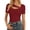 Wine, variant on T Shirts Women Summer Asymmetrical Hem Fitted Short Sleeve T Shirt Women Tops Beige L