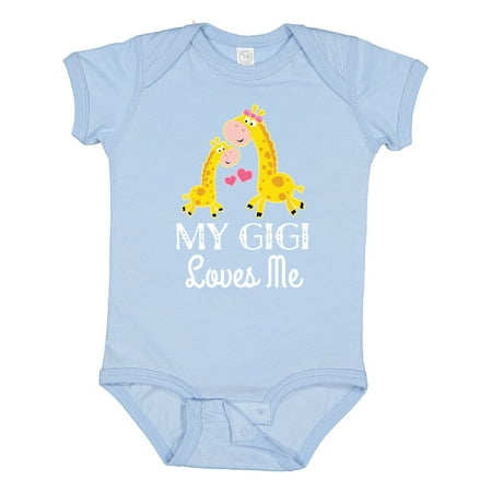 

Inktastic Gigi Loves Me Girls Giraffe Granddaughter Girls Baby Bodysuit