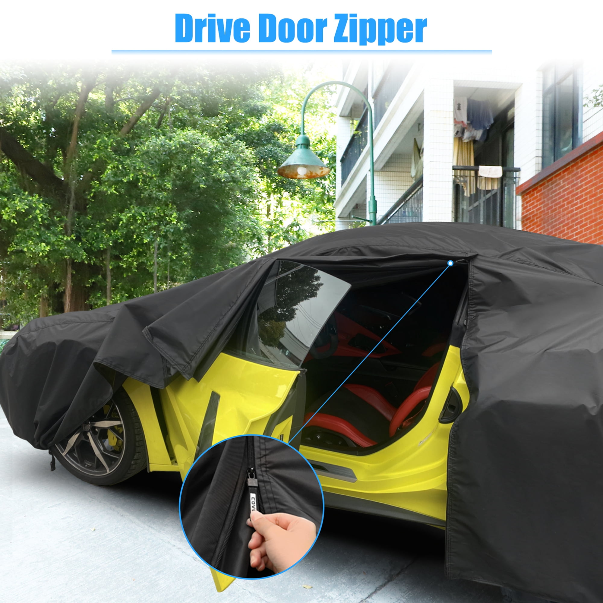 Unique Bargains 210Dpu Waterproof Car Cover Black ["for Chevrolet Corvette C4 1984-1996"]