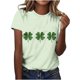 thumbnail image 5 of Tops de Ajuste Suelto para las Mujeres Tops de Cuello Redondo para las Mujeres Tops de Manga Corta con Impresión Casual de St Patrick para Señoras Y Caballeros, 5 of 7
