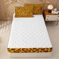 thumbnail image 4 of Erosebridal Leopard Animal Print Zipper Queen Comforter Set with Fitted Sheet and 2 Pillowcases for Girls, Golden Cheetah Spot Zipper Bedding Set, Reversible, 4pcs, 4 of 7