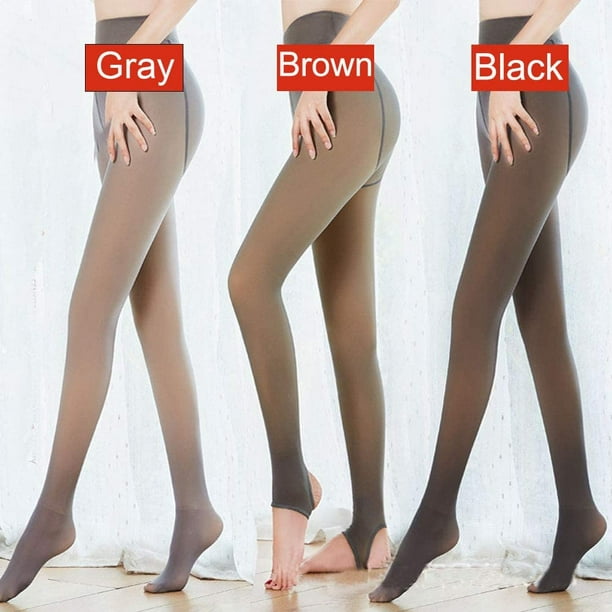 CAROOTU Women Fleece Pantyhose Soft Solid Thick Lined Tights Warm