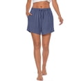 thumbnail image 6 of MOSHU 3 Pack Womens Pajamas Shorts Drawstring Pj Shorts for Women Casual Sleep Lounge Shorts with Pockets, 6 of 11