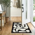 thumbnail image 2 of ODIKA 2'x3' Washable Samll Area Rug Non-Slip, Low Pile Black White Abstract Design Fluid Forms Modern Shapes with Bold Contrast Elegant for Entryway, Kitchen, Laundry Room, 2 of 7