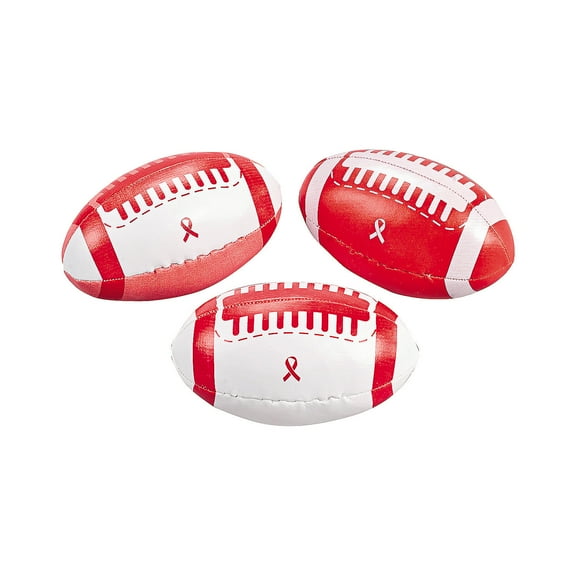 Red RiBulletin Boardon Foam Football - 12 Pieces