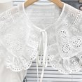 thumbnail image 5 of Elegant Ruffle Lace Trim Shawl Fake Collar Hollow Out Embroidery Flower Detachable Collar Capelet for Womens Outfit, 5 of 8