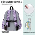 thumbnail image 5 of Paisley and Floral Purple Pattern Cute School Backpack with Padded Back and Adjustable Shoulder Straps 13.4"x11"x4.7", 5 of 5