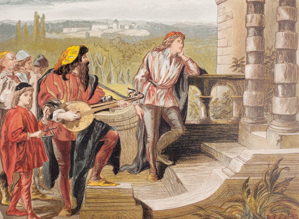 The Musician Sings In The Two Gentlemen Of Verona Act Iv Scene Ii By William Shakespeare Who Is Sylvia Drawn By Sir John Gilbert From The Illustrated Library Shakspeare Published London 1890 Canvas Ar