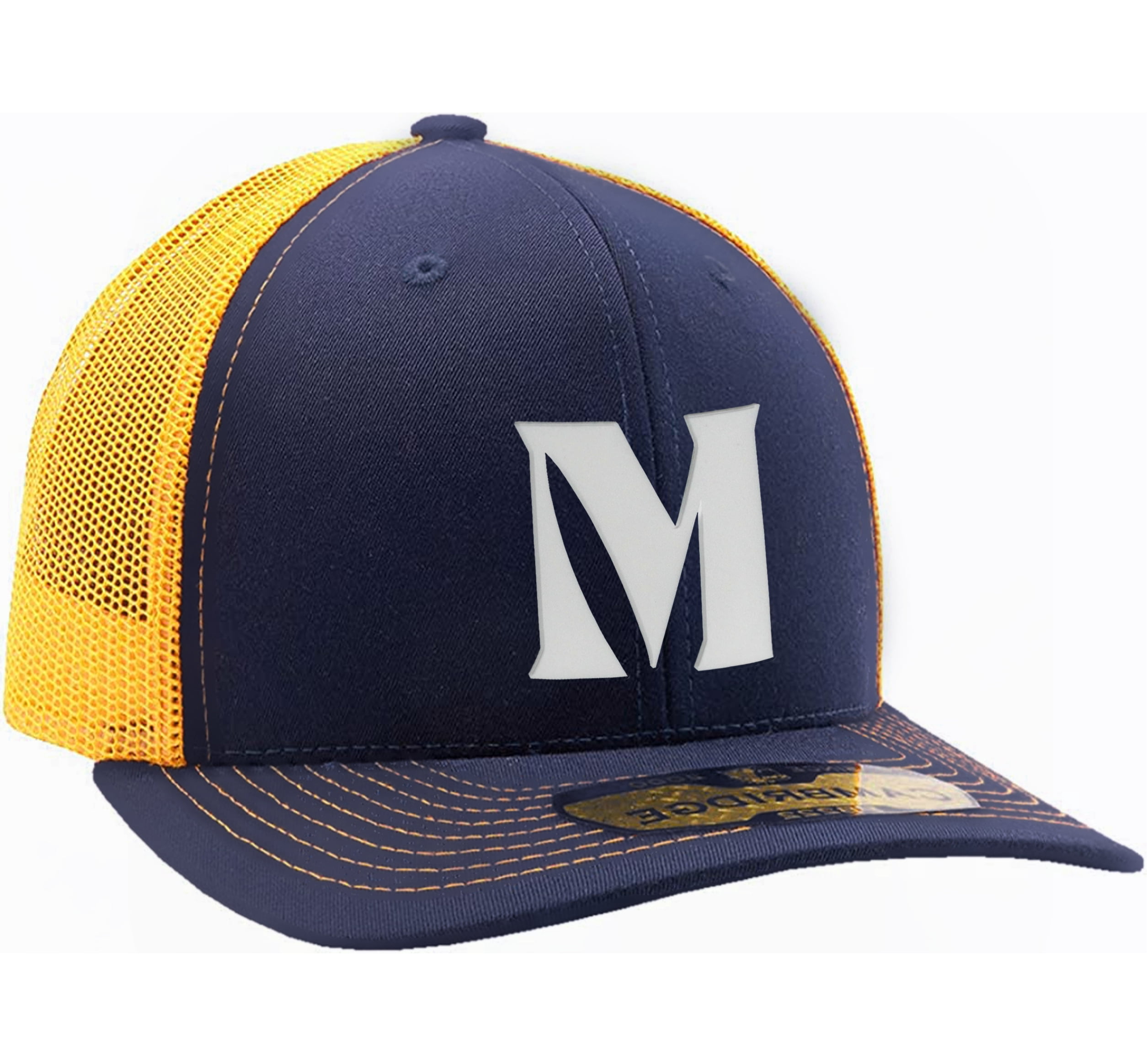 Daxton Baseball Trucker Hat 3D Capital Alphabet Letters Structured Mid ...
