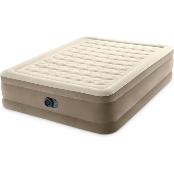 Intex Dura-Beam® Deluxe Ultra Plush Queen Air Mattress with Built-In Electric Pump