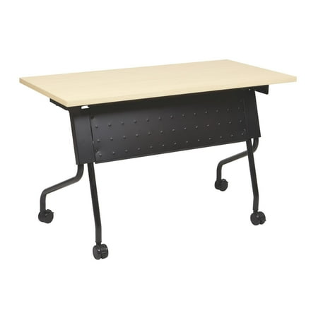 Office Star Products Training Table 4' 48 X 24 Maple Top Black Frame Kd