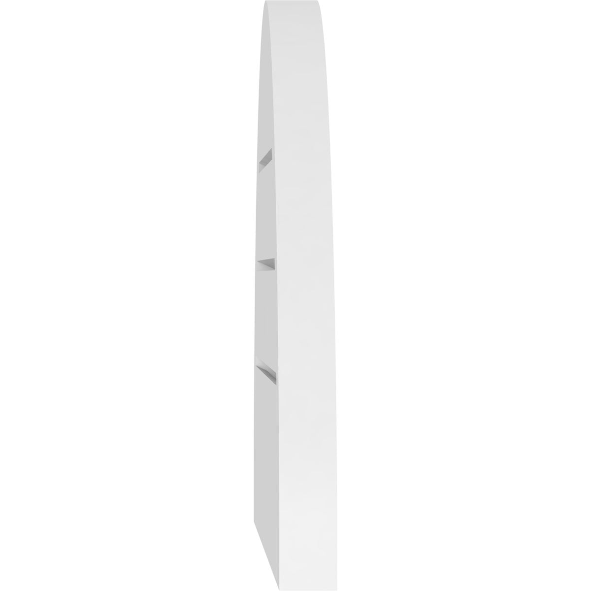 24"W  x 12"H Half Round Surface Mount PVC Gable Vent: Functional, w/ 2"W x 1-1/2"P Brickmould Frame
