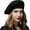 Black, variant on Women Beret Hat French Wool Beret Beanie Cap Classic Solid Color Autumn Winter Hats