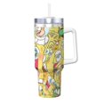 thumbnail image 1 of Pofeuu SpongeBob SquarePants Print Stainless Steel 40OZ Ice Bully Cup With Handle And Straw For Beach/Travel, 1 of 8