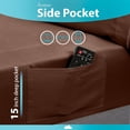 thumbnail image 5 of Naiade King Size Sheet Set,Soft Microfiber 4 Piece Hotel Luxury Bed Sheets with Deep Pockets, Embroidered Pillow Case,Side Storage Pocket Fitted Sheet, Flat Sheet (Brown), 5 of 9