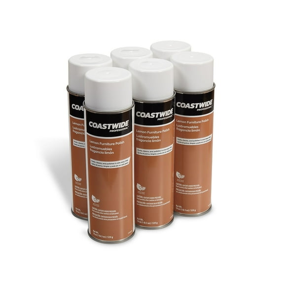 Staples Coastwide Professional Furniture Polish Lemon Scent 19 Oz. 6/Carton (CW58512-A)