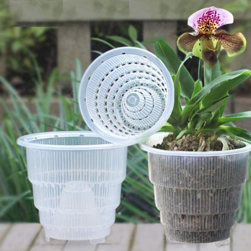 Plastic Planter with Drainage Hole Modern Orchid Flower Pots Planter Container