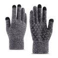 thumbnail image 2 of Guantes de punto para pantalla táctil para hombres y mujeres parejas invierno más guantes antideslizantes cálidos de lana acolchados de terciopelo, 2 of 5
