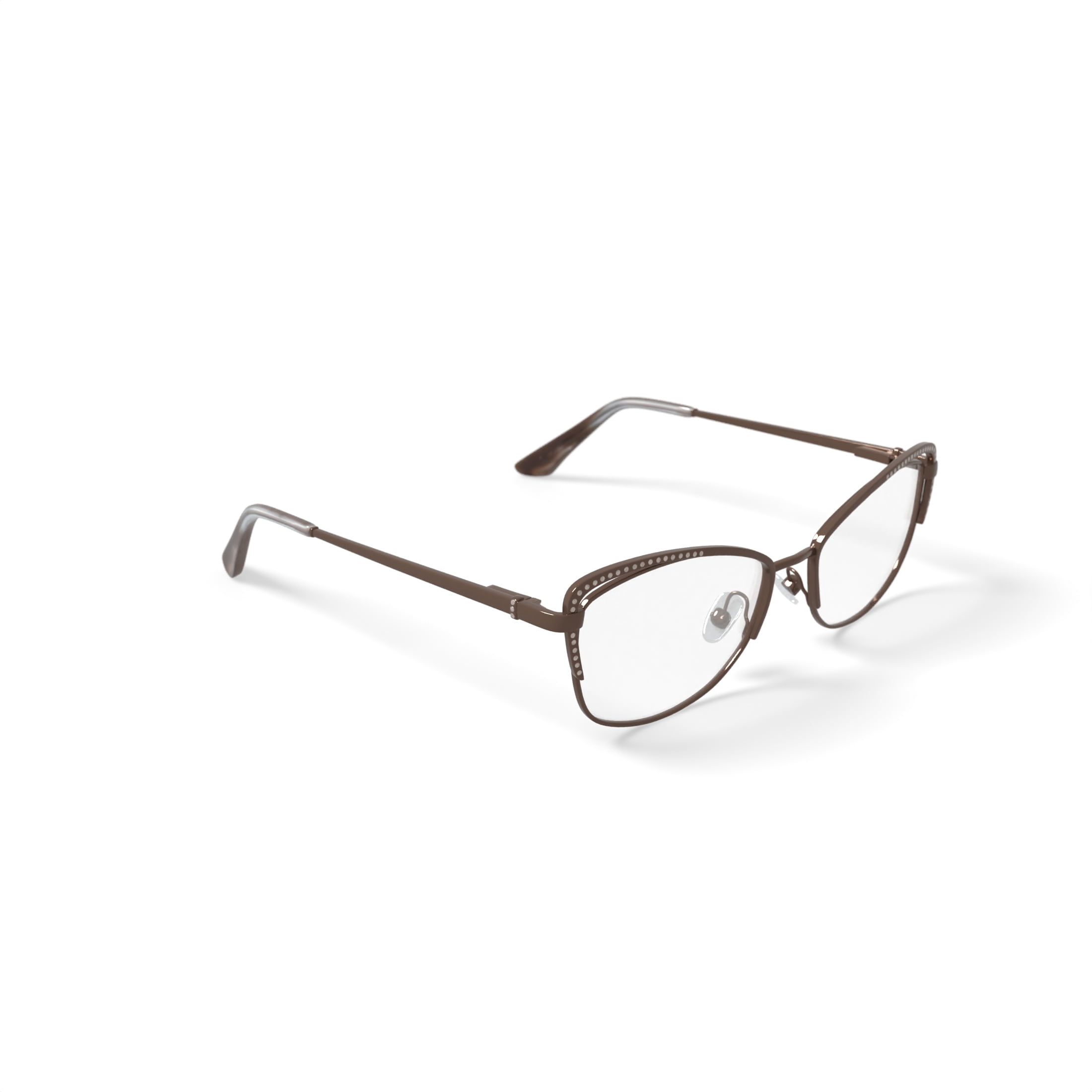 Luxe Women's WLO461 Cat Eye Prescription Eyeglasses with Case, Brown