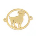 thumbnail image 1 of 304 Stainless Steel Links Connectors Flat Round with Twelve Constellation/Zodiac Sign Aries 22x18x1mm Hole: 1.5mm, 1 of 2