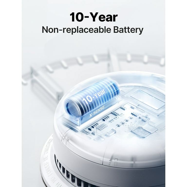 X-Sense Smoke and Carbon Monoxide Detector, 10-Year Battery, LCD