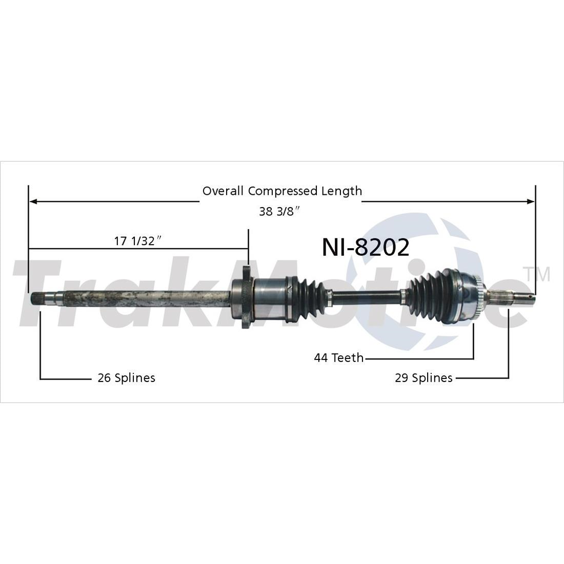 TrakMotive Front Passenger Side CV Axle CV Joint Shaft Assembly For