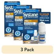 (3 pack) Systane PRO PF Eye Lubricant Drops for Dry Eyes, Hydrate, Restore & Protect, 10 ml