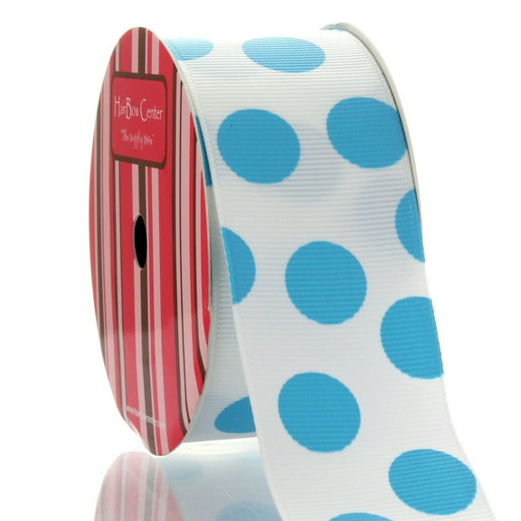 1.5" Large Turquoise Dot Grosgrain Ribbon 100 Yard