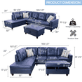 thumbnail image 4 of Caberryne Leather Sectional Sofa for Living Room Furniture Set ,Sectional Couch Set L Shape Sofa with Storage Ottoman for Living Room/Apartment（Purple,Facing Left Chaise）, 4 of 6