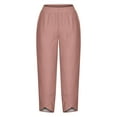 thumbnail image 4 of Mitankcoo Summer Capris for Women 2025 - Plus Size Casual Wide Leg High Waist Cropped Pants Pink Pants Size XL, 4 of 4
