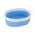 thumbnail image 2 of Cesta de cuerda de algodón, cesta decorativa para juguetes de perros, cesta tejida multiusos con asa, cesta vacía para regalos, aperitivos, guardería azul, 2 of 8