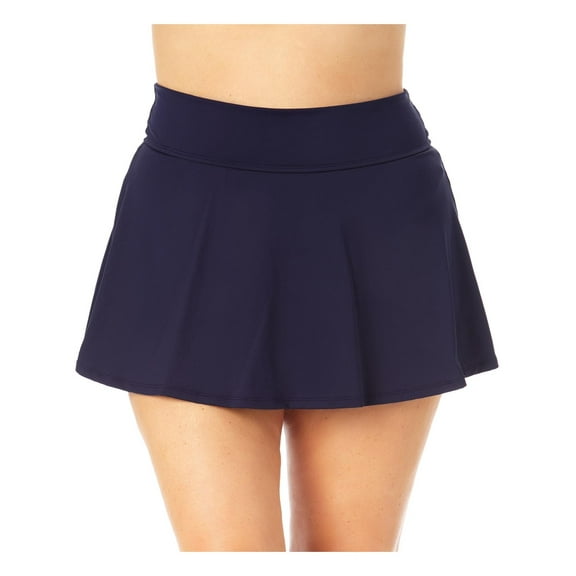 Anne Cole Women's Plus Size Banded Swim Skirt (22W, Navy)