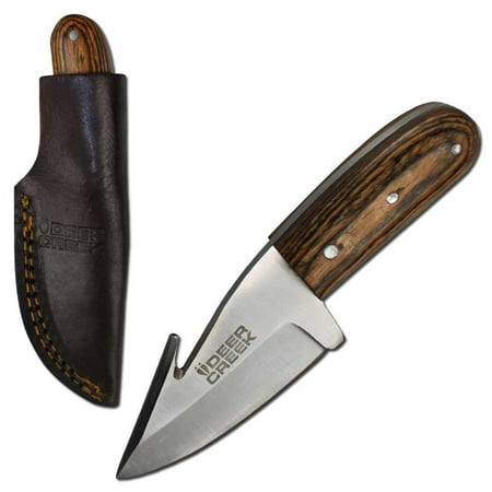 Hunting Knife | Deer Creek Brown Wood Gut Hook Skinner 3