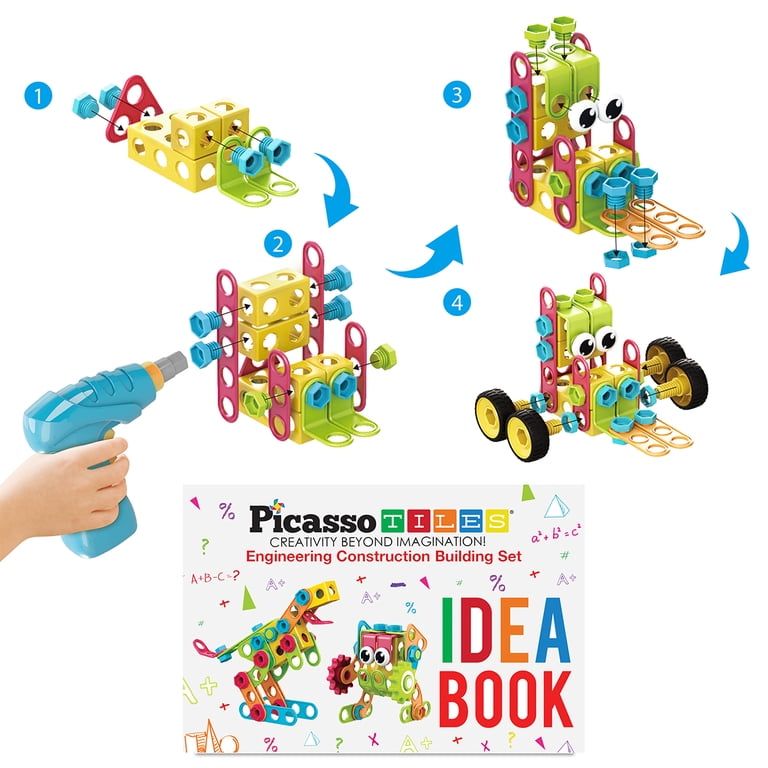 PicassoTiles 250-Piece STEM Building Block Engineering Kit photo 3