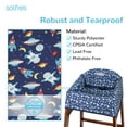thumbnail image 5 of Solfres Dual-Belt High Chair Cover, Baby High Chair Cover, Upgrade Version, for Wooden or Restaurant High Chair, Sturdy and Robust Material, Blue Space, 5 of 6